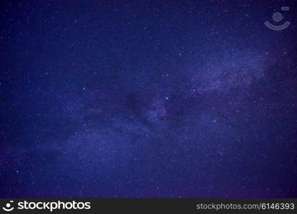 Blue dark night sky with many stars. Space milkyway background