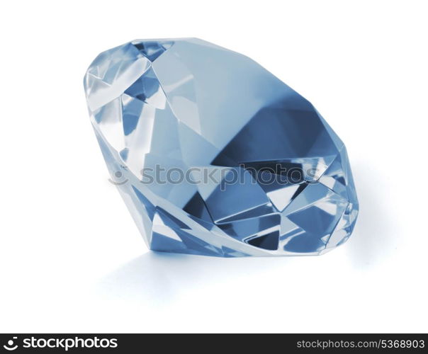 Blue diamond isolated on white