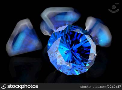 blue diamonds on black and white background