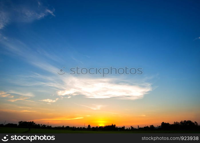 blue dramatic sunset sky texture background.