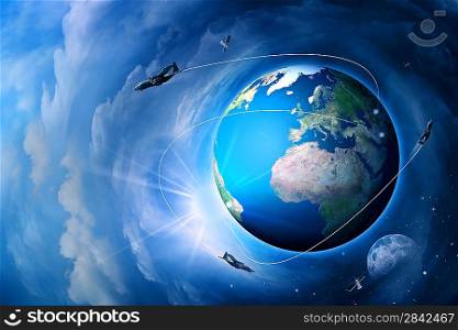 Blue Earth, abstract techno end environmental backgrounds