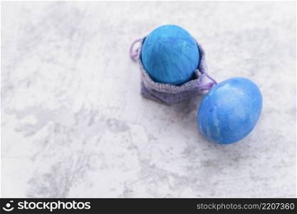 blue easter eggs decorative bag