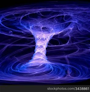 blue energy tornado - high quality and very detailed computer-generated image