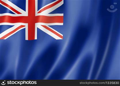 Blue ensign, United Kingdom waving flag. 3D illustration. Blue ensign, UK flag