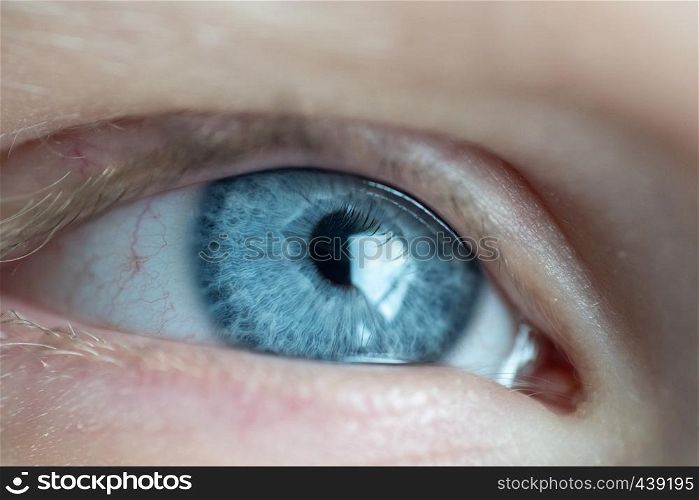 blue eye closeup of a young girl