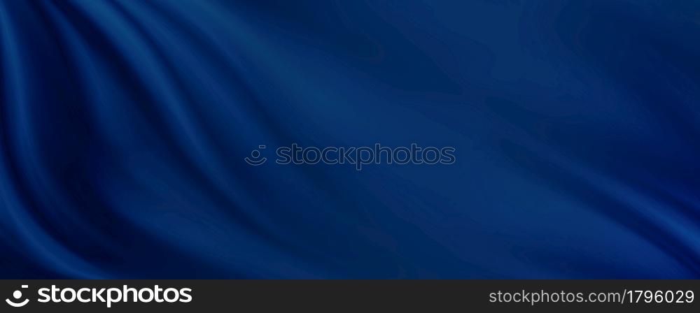 Blue fabric background with copy space 3D illustration