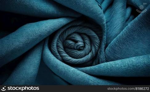 Blue fabric cloth texture for background, crumpled cotton. Generative AI.. Blue fabric cloth texture for background, crumpled cotton. Generative AI