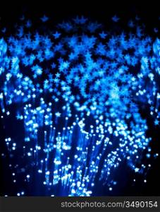 blue fiber stars, focus on front fibers