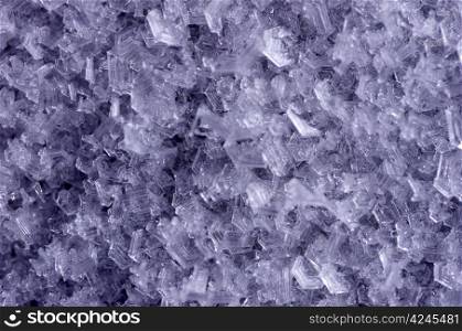 Blue frosty ice cubes texture