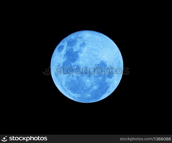 Blue Full moon on the dark night