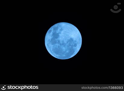 Blue Full moon on the dark night