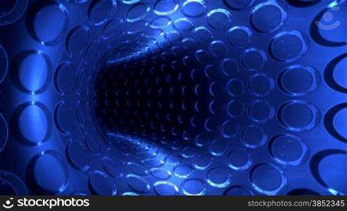 Blue futuristic tunnel,seamless loop