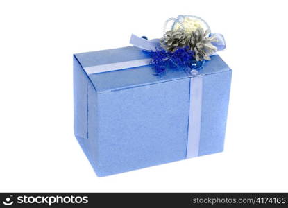 blue gift box isolated on a white background