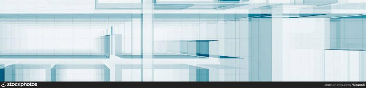 Blue glass contemporary horizontal background. 3d rendering. Blue glass contemporary 3d rendering