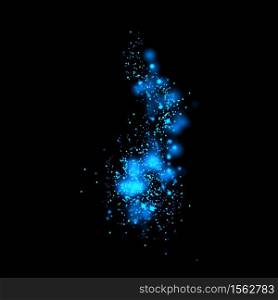 Blue glittering and bokeh star magic dust on background.Particles for your product.