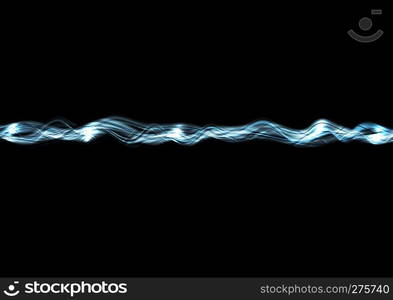 Blue glossy iridescent electric wave background. Blue glossy iridescent electric wave