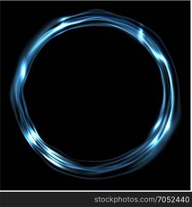 Blue glossy iridescent ring circle. Blue glossy iridescent ring circle background