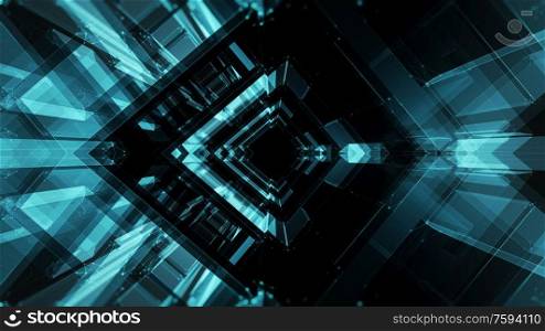 Blue glow blur lines abstract background. 3d rendering. Blue glow blur lines abstract background
