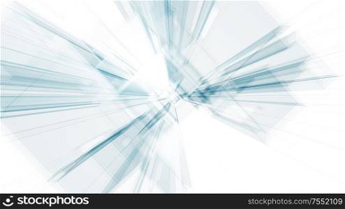 Blue glow white color transparent glass abstract background. 3d rendering. Blue glow white color transparent glass abstract background