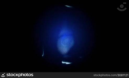 Blue glowing orb on black background