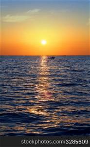 blue golden sunrise seascape sea ocean red golden colorful