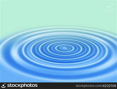 blue gradient abstract background with rings on a water surface