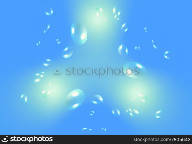 blue gradient background with abstract air bubbles