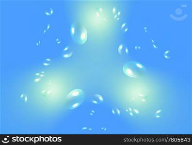 blue gradient background with abstract air bubbles
