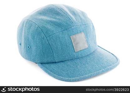 Blue Hat With Copy Space Isolated on White Background.