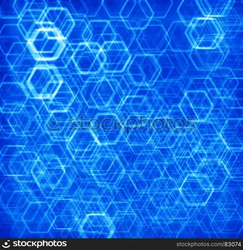 Blue hexode cells abstract background