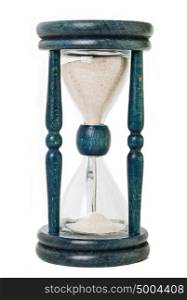 blue hourglass over white