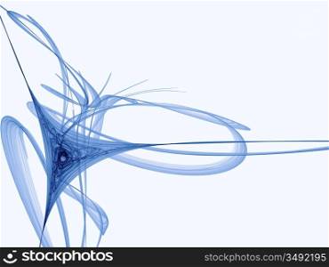 blue hyperbolic abstraction on white background