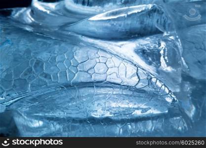 Blue ice. Abstract texture for winter background