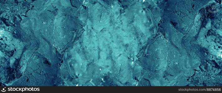 Blue ice pattern texture background.