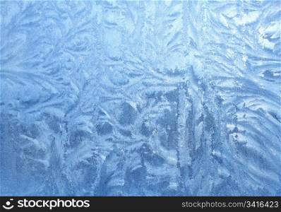 blue ice patterns on glass
