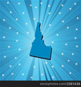 Blue Idaho map, abstract background for your design