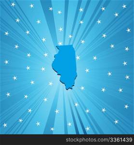 Blue Illinois map, abstract background for your design
