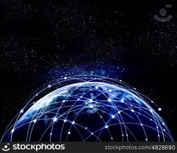 Blue image of globe. Blue vivid image of globe. Globalization concept. Elements of this image are furnished by NASA