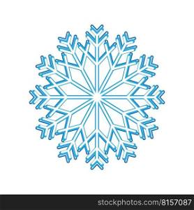 Blue isolated snowflake on white background. Decorative element for Christmas and New Year design.Vector illustration.