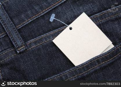 blue jeans and blank paper price tag