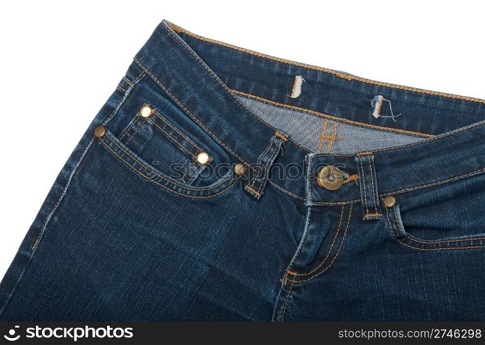 blue jeans isolated on the white background