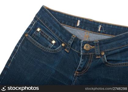 blue jeans isolated on the white background