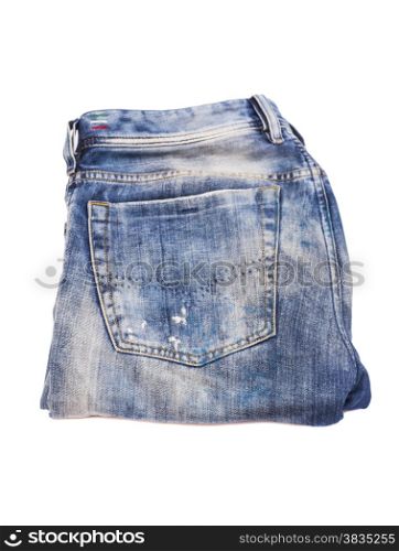 Blue jeans isolated on the white background