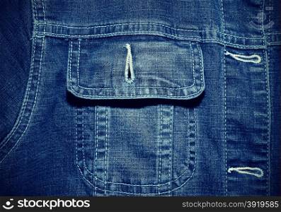 Blue jeans jacket close up texture