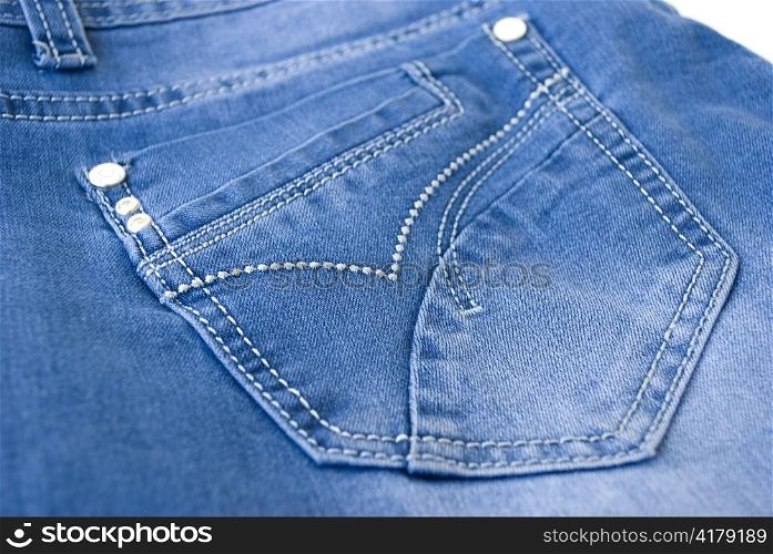 blue jeans pocket close up texture