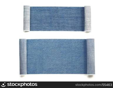 blue jeans texture isolated on white background