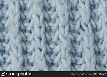 Blue knitted wool texture can use as background.