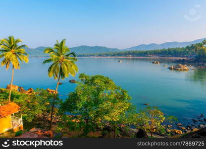 Blue Lagoon and the rising sun in Goa