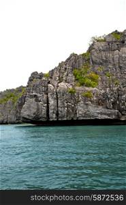 blue lagoon stone in thailand kho phangan bay abstract of a water south china sea