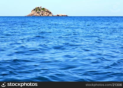 blue lagoon stone in thailand kho tao bay abstract of a water south china sea